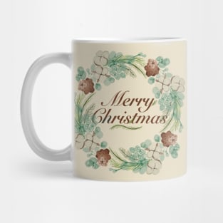 Christmas Watercolor Wreath With Berries Mug